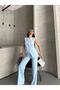 Stone Buttoned Blazer Vest Pants Suit - 2
