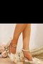 Women's Beige 5 cm Pearl Bridal Shoes - 3