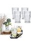 Embossed Drinking Glasses, 4 Pack Crystal, Romantic Vintage Glassware Set for Beverages