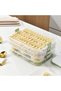 4-Layer Dumpling Storage Box, Stackable Organizer with Buckle, Lid & Handle for Wontons, Cookies, Do - 5