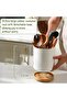 360° Rotating Utensil Holder, 6" Kitchen Ceramic Utensil Crock with Detachable Base, Countertop Utensil Caddy - 6