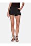 Basic Gabardine Regular Mini Black Shorts - 2