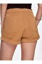 Basic Gabardine Regular Mini Σορτς σε καφέ χρώμα - 5