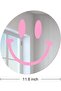 11.8" Pink Acrylic Smiley Face Mirror - Round Wall-Mounted Decor for Living Room, Bedroom, and Bathroom - 4