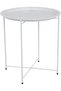 White round steel table, tray table, tea table, bedside table, 45x53x45cm (white)