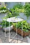 White round steel table, tray table, tea table, bedside table, 45x53x45cm (white) - 2
