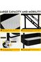 SKY-TOUCH 3 Tier Foldable Metal Rolling Utility Cart Organizer, 46x30x76cm Multipurpose Organizer Trolley with Casters for Kitchen, Bedroom, Bathroom, Office, Laundry Room and Garage Black - 5