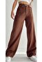 Brown Women's Pants High Waist - 4