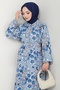 Azalea Flower Blue Viscose Dress - 4