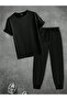 Unisex Scream Black Design Printed Tshirt Tracksuit Set - 2