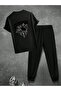 Unisex Scream Black Design Printed Tshirt Tracksuit Set