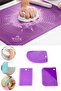 Silicone Dough Rolling Mat with Scale Dough Rolling Mat and 3-Piece Dough Cutter Scraper Decorator Set - 2