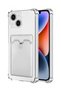 Apple iPhone 13 Mini Case Shock Absorbing Corner Protection Silicone Cover with Card Holder Wallet - Transparent