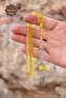 Yellow Cut Model Silver Tasseled Fire Amber Rosary 201024074 - 5