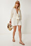 Summer Viscose Crop Shorts Set Ecru Lje0002 - 2