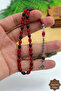 Red Black Moire Barley Tiny Model Silver Tasseled Squeeze Amber Prayer Beads 201024078 - 4