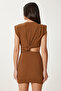 Padded Cut Detailed Woven Dress Taba Lwf0033 - 4