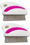 2 pics Fleas Pet Comb Pet Comb Flea Professional Stainless Steel Dense Round Teeth Anti-Scratch