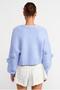 V-Neck Handwork Rose Embroidered Blue Women's Cardigan 60216-2K5 - 4