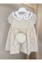 Baby Girl Floral Embroidered Linen Dress with Bag 6-24 Months