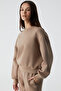 Morgana Women's Crew Neck Long Sleeve Mink Sweatshirt - 5