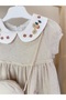 Baby Girl Floral Embroidered Linen Dress with Bag 6-24 Months - 2