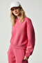 Morgana Women's Crew Neck Long Sleeve Pink Sweatshirt - 3