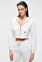 Aruba women's 100% cotton long sleeve crop white sweatshirt
