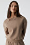 Morgana Women's Crew Neck Long Sleeve Mink Sweatshirt - 3