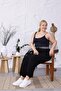Large Size Waist Shiny Pocket Lace up Loose Trousers - 5