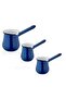 Ebru Enamel Triple Coffee Pot Set (Blue) - 2