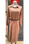 Women's Long Belt Detailed Shirt Dress 20629 - 3