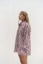 Rosy Transparent Striped Burgundy Oversize Shirt - 4