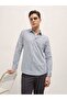 Men's White with Blue Geometric Printed Tailored Fit Formal Shirt for Every Occasion - 6