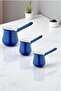 Ebru Enamel Triple Coffee Pot Set (Blue) - 6