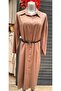 Women's Long Belt Detailed Shirt Dress 20629 - 2