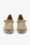 Beige Genuine Leather Suede Buckle Women's Ballerina Shoes - 3