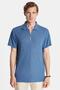 Men's Slim Fit Slim Fit Viscose Zippered Polo Neck Blue T-Shirt