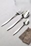 Ceyda Dessert Fork Spoon and Teaspoon Set 18/10 Stainless Steel 6 Person 18 Piece White Box - 2