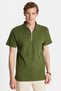 Men's Slim Fit Slim Fit 100% Cotton Zippered Green Polo Neck T-Shirt - 4