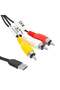 Magicvoice Mv-6596 Black 1.2 Meters USB to 3 Rca Av Video and Audio Converter Cable
