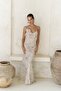 Purtyas Ruffle Detail Beige Long Dress