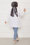 Boydan Hidden Button Pleated Detailed Hijab Shirt White - 5