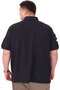 Mode XL Large Size Men's T-Shirt Polo Collar Embroidery Detail U25311 Navy Blue - 3