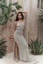 Salinas Lace Detail Stone Knitwear Long Dress - 2