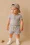 Baby Boy Kids Cool Boy Waffle Summer Fabric Bottom Top 2-Piece Unisex Suit Shorts Short Sleeve Suit
