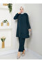 Honeycomb Fabric Women's Mom Suit with Striped Stone Pants - 3