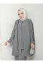 Honeycomb Fabric Women's Mom Suit with Striped Stone Pants - 2