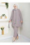 Honeycomb Fabric Women's Mom Suit with Striped Stone Pants