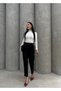 Women's High Waist Straight Carrot Cut Pleated Fabric Pants with Belt, New Name of Elegance - 6